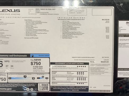 Used 2025 Lexus RX 350 w/ Convenience Package AWD/4WD image 44