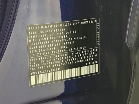 Used 2022 Volkswagen Tiguan SE w/ Panoramic Sunroof Package image 29