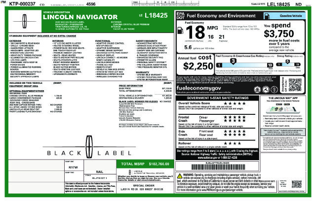 Used 2020 Lincoln Navigator Black Label w/ Cargo Convenience Package AWD/4WD image 5