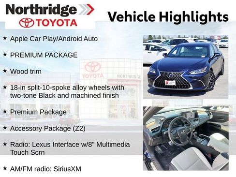 Used 2024 Lexus ES 350 w/ Premium Package FWD image 2