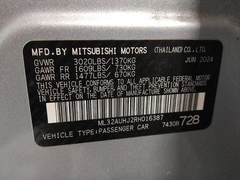 Used 2024 Mitsubishi Mirage LE FWD image 33