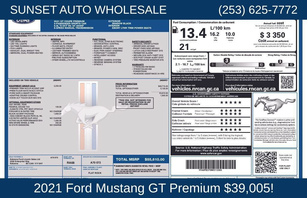 Used 2021 Ford Mustang GT Premium RWD image 46