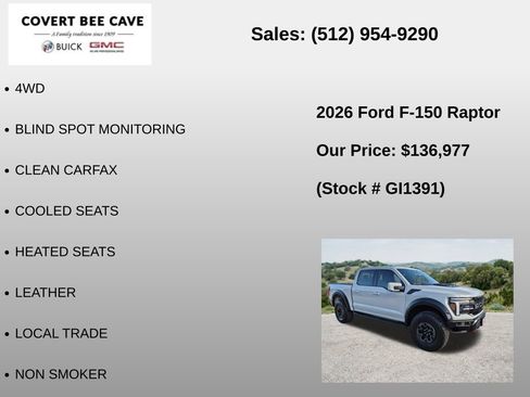 Used 2026 Ford F150 Raptor w/ Equipment Group 803A Raptor R AWD/4WD image 6