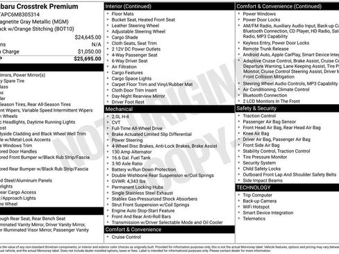 Used 2021 Subaru Crosstrek 2.0i Premium image 25