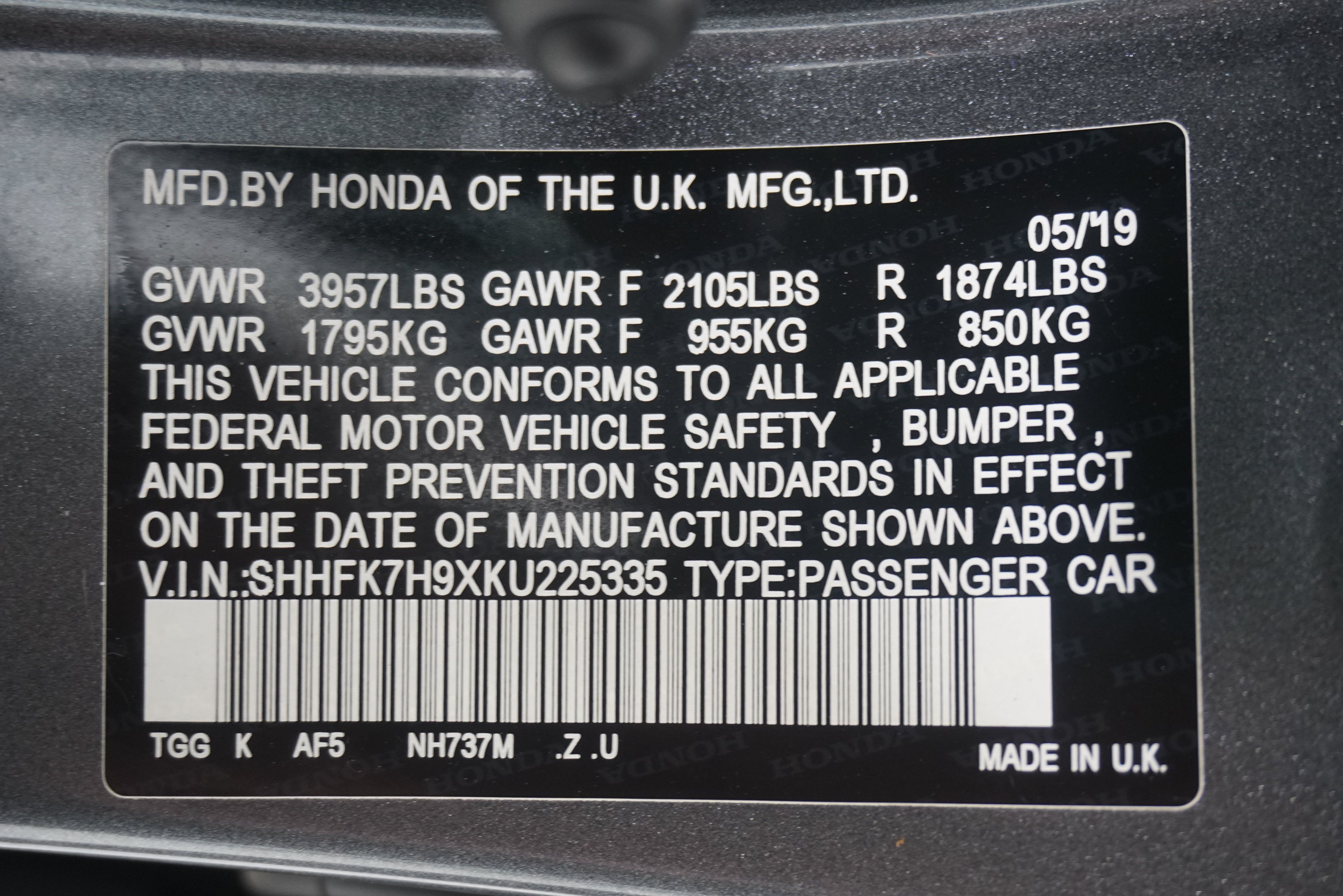 Used 2019 Honda Civic Sport Touring image 32