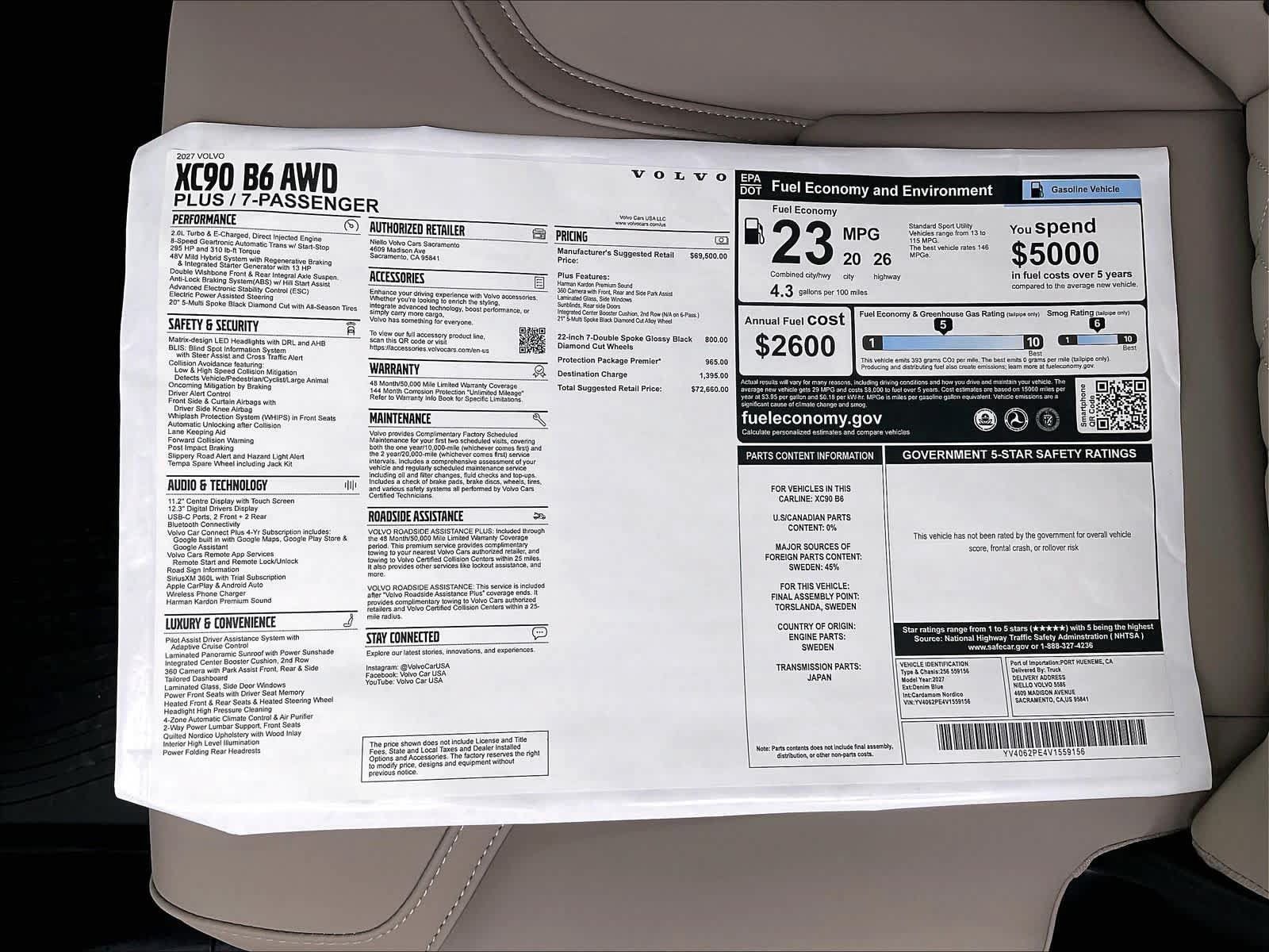 New 2027 Volvo XC90 B6 Plus AWD/4WD image 37