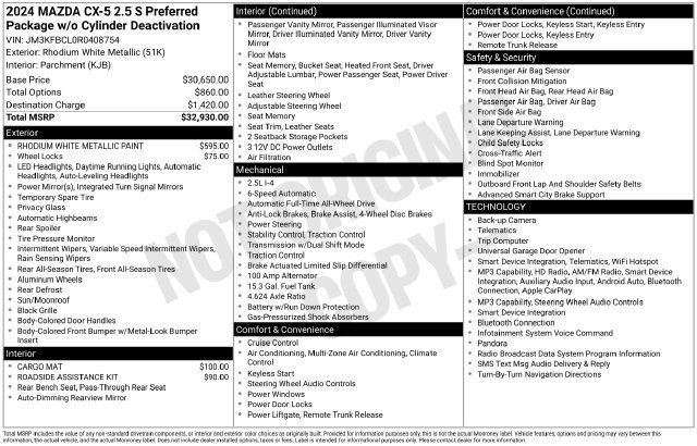 Used 2024 MAZDA CX-5 AWD 2.5 S w/ Preferred Package image 30