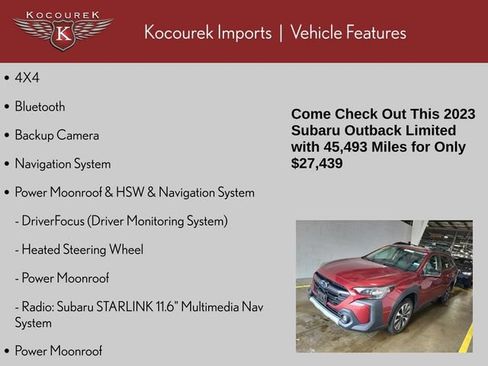 Used 2023 Subaru Outback Limited AWD/4WD image 3