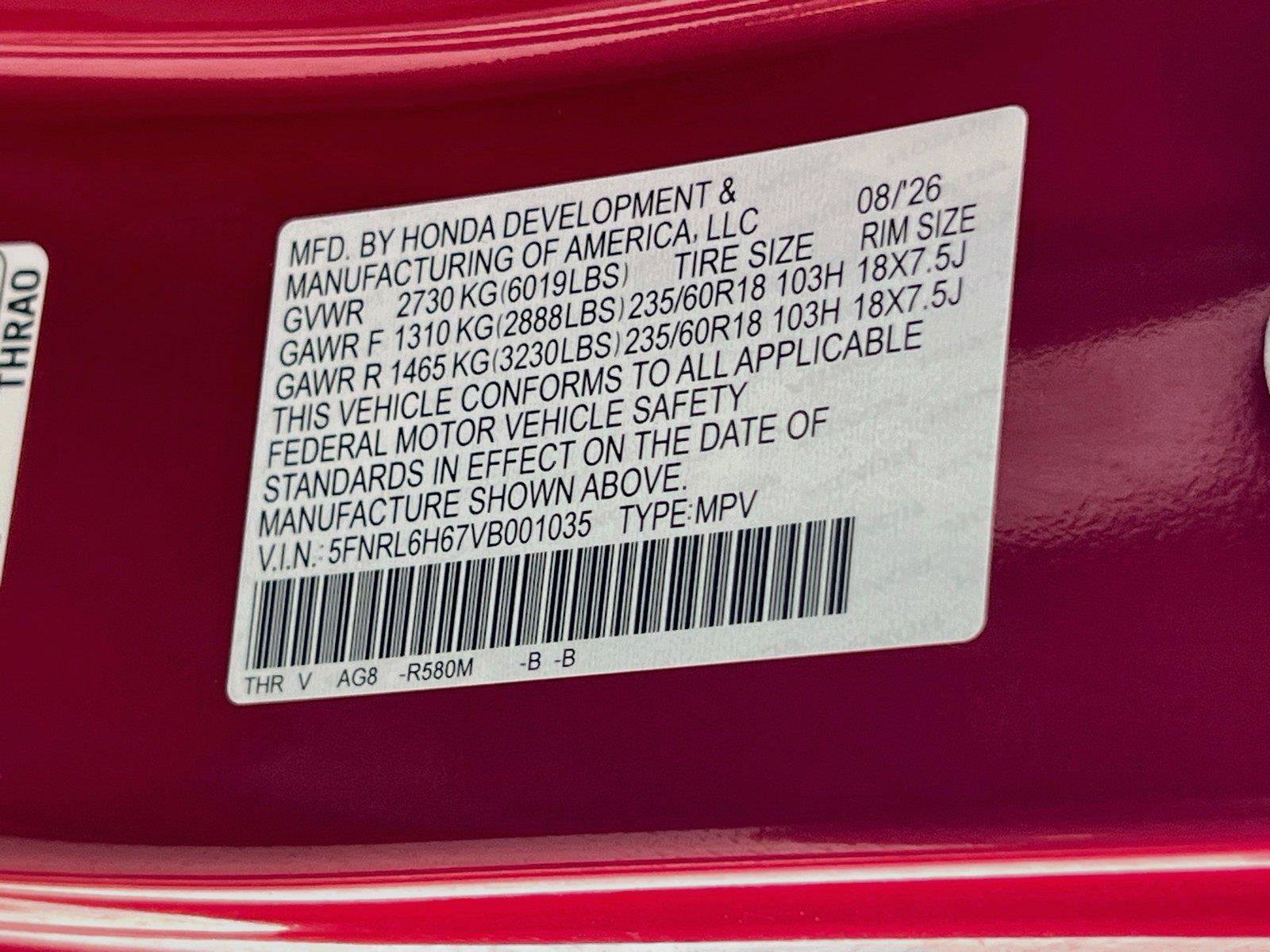 New 2027 Honda Odyssey EX-L image 23