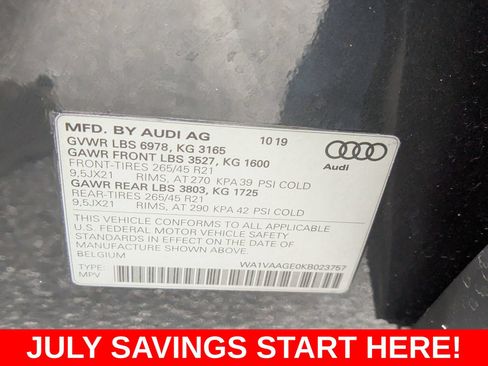 Used 2019 Audi e-tron Prestige w/ Prestige Package AWD/4WD image 25