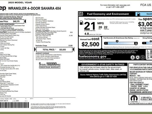 Used 2025 Jeep Wrangler Unlimited Sahara AWD/4WD image 5