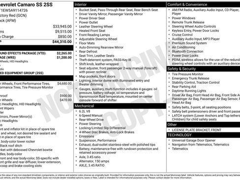 Used 2010 Chevrolet Camaro SS w/ LPO, Ground Effects Package image 5