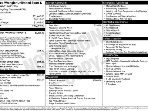 Used 2018 Jeep Wrangler Unlimited Sport S AWD/4WD image 8