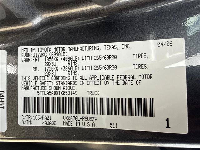 Used 2026 Toyota Tundra SR5 w/ SX Package RWD image 21