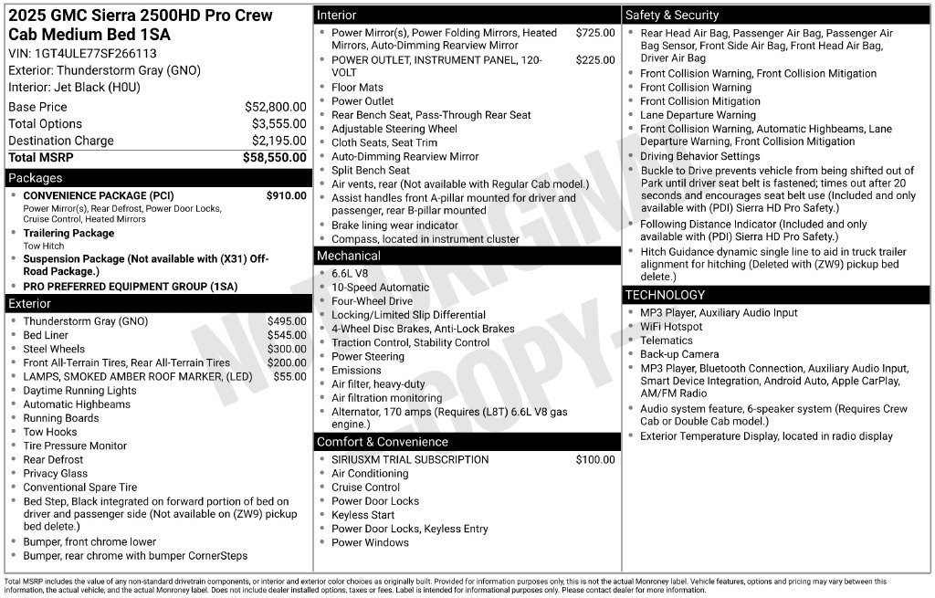 Used 2025 GMC Sierra 2500 Pro w/ Convenience Package AWD/4WD image 2