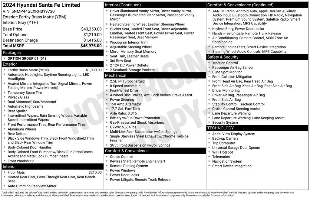 Used 2024 Hyundai Santa Fe Limited FWD image 37