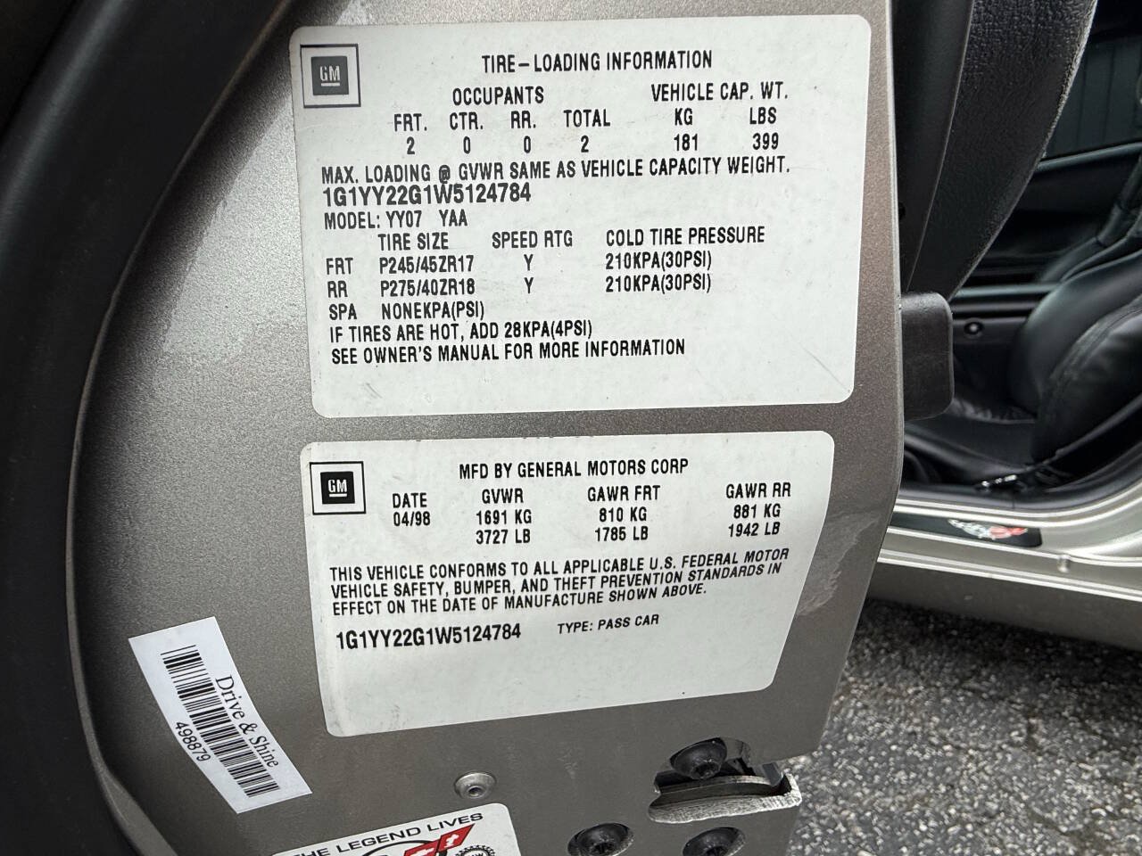 Used 1998 Chevrolet Corvette Coupe w/ Roof Pkg RWD image 19