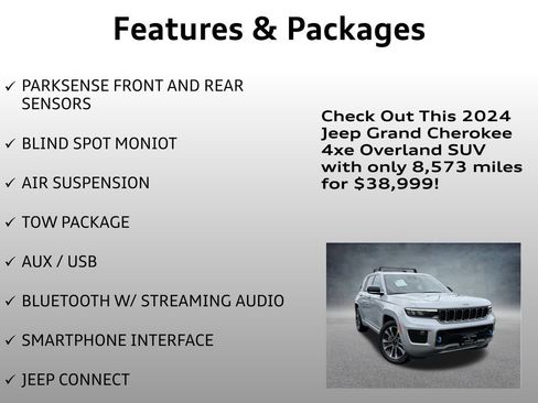 Used 2024 Jeep Grand Cherokee Overland w/ Trailer Tow Package image 8