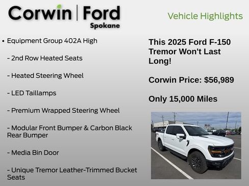 Used 2025 Ford F150 Tremor w/ Equipment Group 402A High AWD/4WD image 12