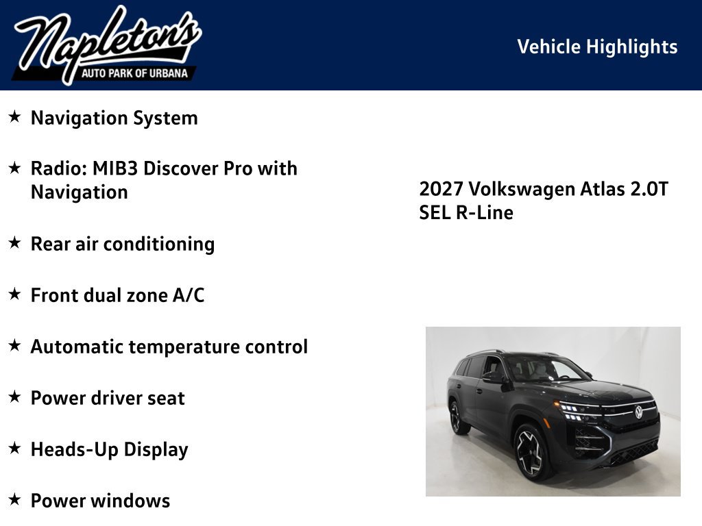 New 2027 Volkswagen Atlas SEL R-Line AWD/4WD image 15