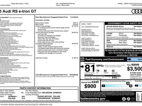 Used 2023 Audi RS e-tron GT w/ Ceramic Brake Package image 2
