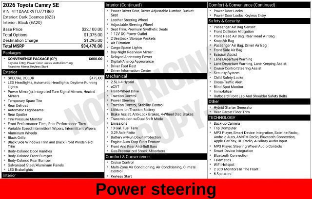 Used 2026 Toyota Camry SE w/ Convenience Package FWD image 26
