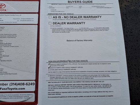 Certified 2022 Toyota Corolla Cross LE w/ Moonroof Package image 35