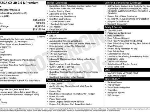Used 2023 MAZDA CX-30 AWD 2.5 S w/ Premium Package image 7