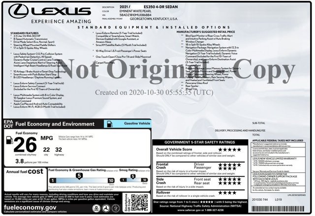 Used 2021 Lexus ES 350 w/ Premium Package FWD image 2