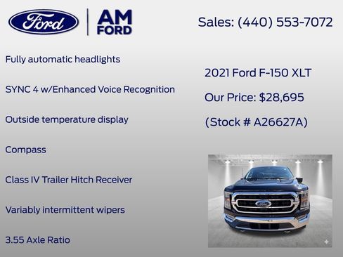 Used 2021 Ford F150 XLT w/ Equipment Group 302A High AWD/4WD image 13