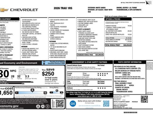 New 2026 Chevrolet Trax RS w/ Sunroof Package FWD image 4