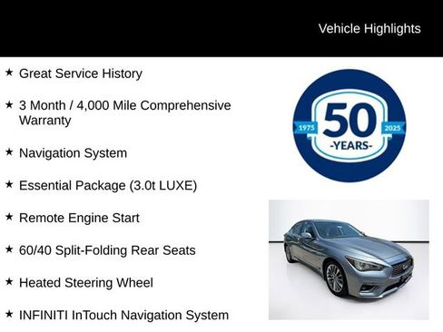 Used 2019 INFINITI Q50 Luxe w/ Essential Package (3.0T Luxe) AWD/4WD image 5