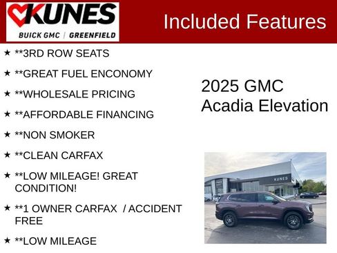 Used 2025 GMC Acadia Elevation AWD/4WD image 3