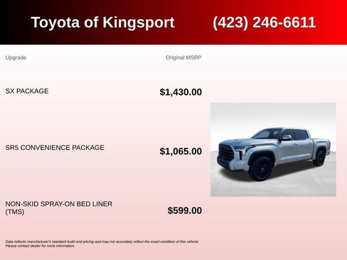 Used 2026 Toyota Tundra SR5 w/ SX Package AWD/4WD image 3