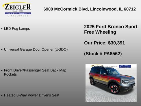 Used 2025 Ford Bronco Sport Free Wheeling w/ Convenience Package AWD/4WD image 12