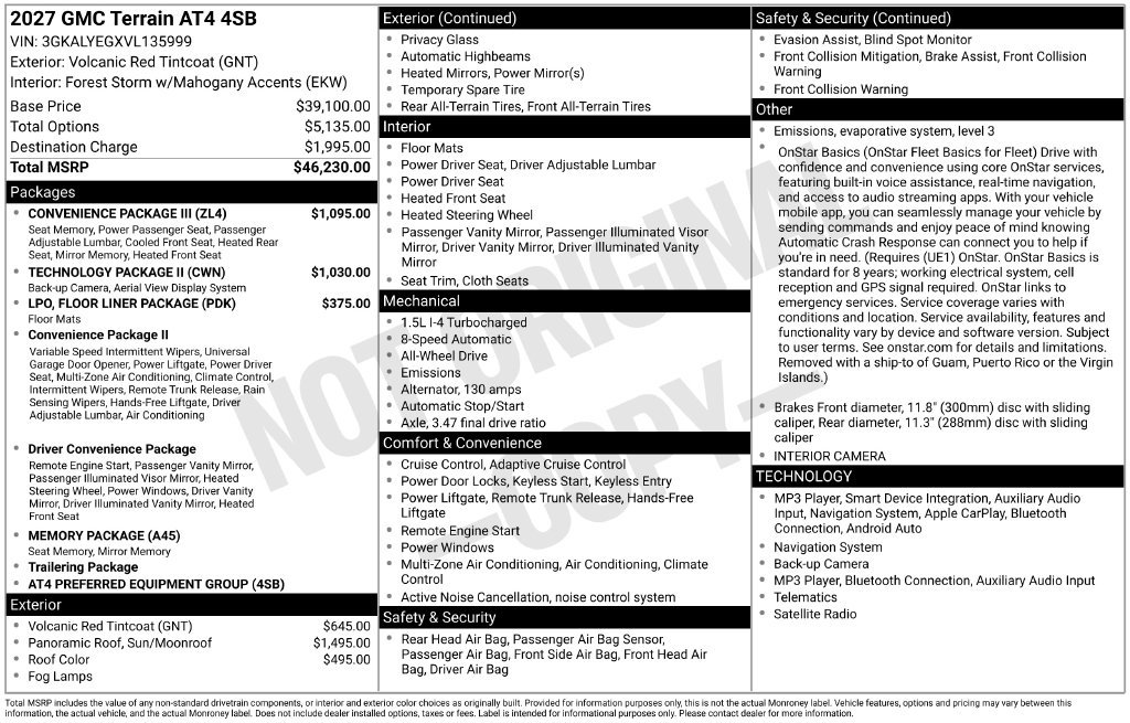New 2027 GMC Terrain AT4 w/ Convenience Package III AWD/4WD image 41
