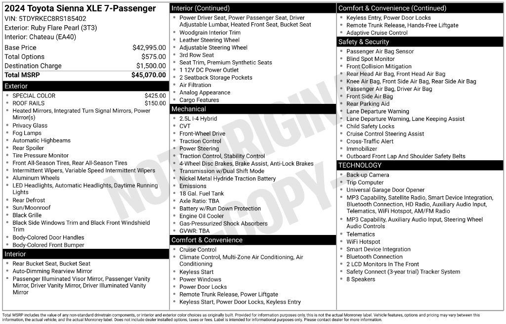 Used 2024 Toyota Sienna XLE FWD image 7