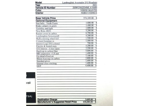 Used 2021 Lamborghini Aventador SVJ image 9