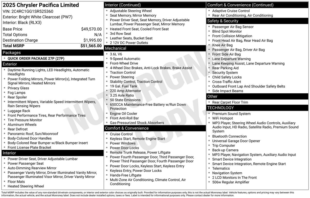 Used 2025 Chrysler Pacifica Limited FWD image 9