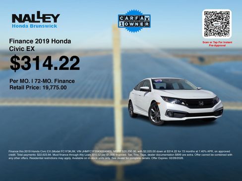 Certified 2019 Honda Civic EX image 3