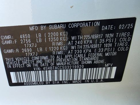 Used 2025 Subaru Outback Premium w/ Popular Package #1A image 35