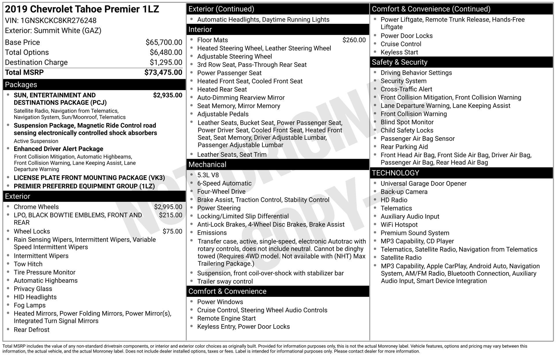 Used 2019 Chevrolet Tahoe Premier AWD/4WD image 3