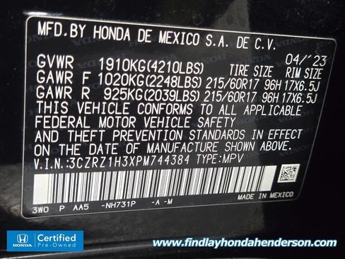 Certified 2023 Honda HR-V LX image 13