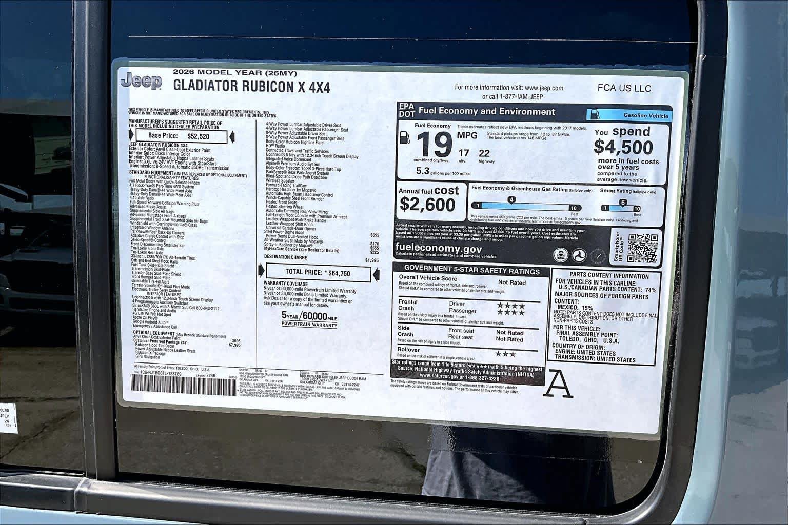 New 2026 Jeep Gladiator Rubicon AWD/4WD image 16