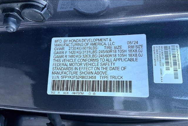 Used 2024 Honda Ridgeline RTL image 19