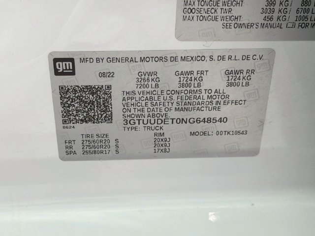 Used 2022 GMC Sierra 1500 SLT w/ SLT Premium Plus Package AWD/4WD image 28