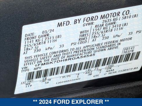 Certified 2024 Ford Explorer XLT w/ Equipment Group 202A RWD image 25