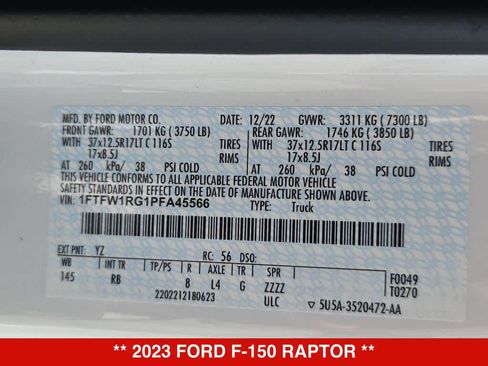 Used 2023 Ford F150 Raptor w/ Raptor 37 Performance Package AWD/4WD image 37