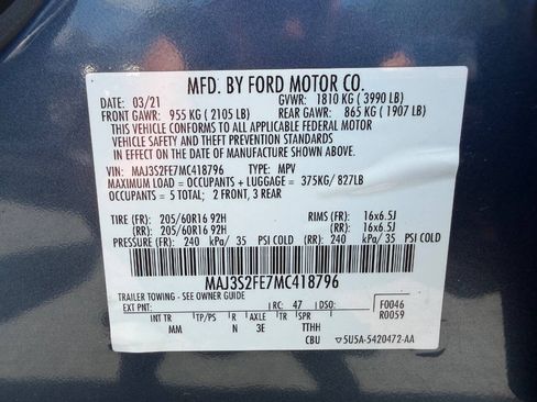 Used 2021 Ford EcoSport S FWD image 22
