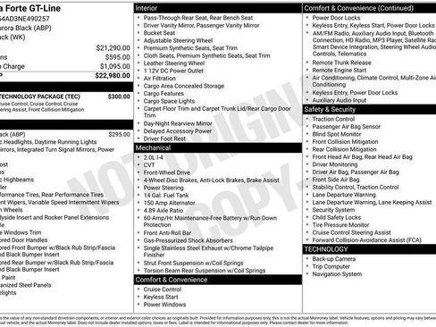 Used 2022 Kia Forte GT-Line w/ GT-Line Technology Package image 48